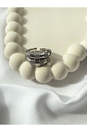 Çift Bombeli Silver Yüzük