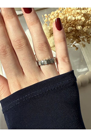 Silver Petek Desen Yüzük