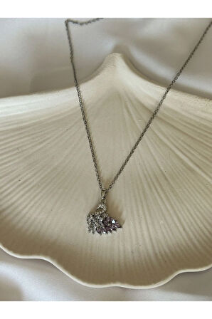 Lila Kuyruk Kuğu Kolye