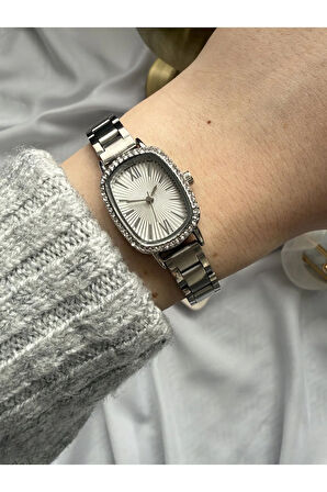 Çelik Zirkon Taş Detaylı Saat