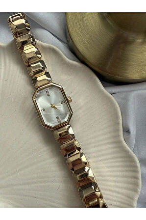 Gold Baklalı Şık Saat