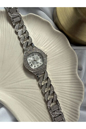 Zirkon Taş İşlemeli Lüx Saat