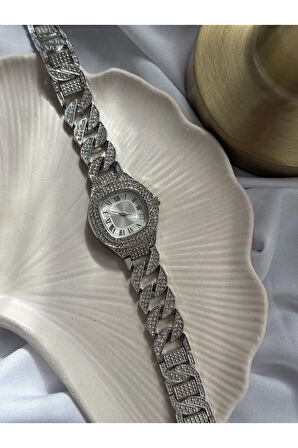 Zirkon Taş İşlemeli Lüx Saat