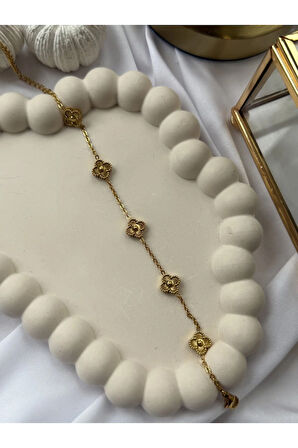 Minik Yonca Detaylı Gold Bileklik