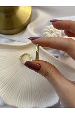 Geometrik Desen Çelik Küpe