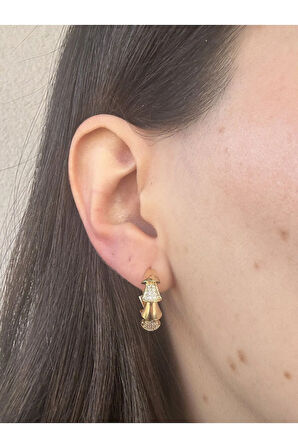 Üçgen Dizisi Çelik Küpe