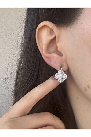 Taş Kaplama Yonca Küpe