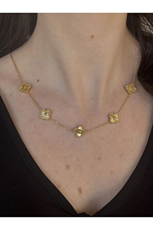 Gold Yonca Dizisi Kolye