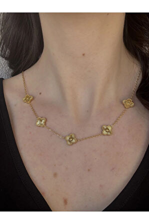Gold Yonca Dizisi Kolye