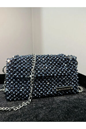 Moonstone Charcoal Creme – Özel Üretim Kristal Çanta