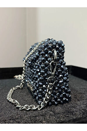 Moonstone Charcoal Creme – Özel Üretim Kristal Çanta