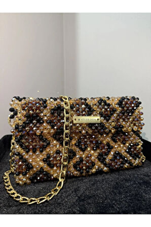 Honey Tiger Swirl – Özel Üretim Kristal Çanta