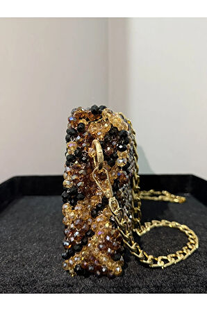 Honey Tiger Swirl – Özel Üretim Kristal Çanta