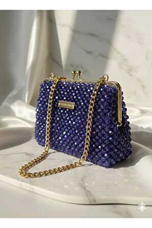 Midnight Sapphire Creme – Özel Üretim Kristal Çanta
