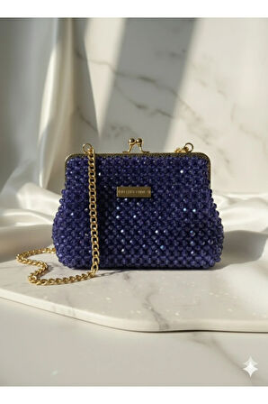 Midnight Sapphire Creme – Özel Üretim Kristal Çanta