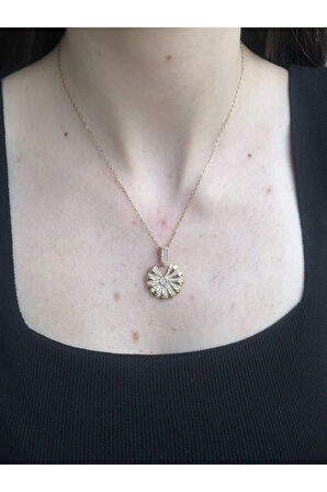 Zirkon Taşlı Halka Tasarım Kolye