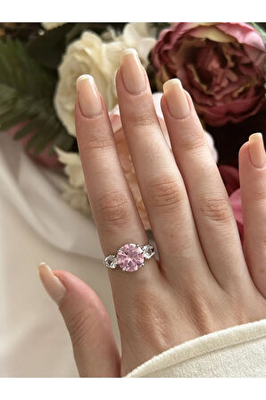 Pembe Zirkon Taş Yüzük