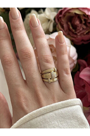 Altın Renk Sarmal Yüzük