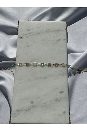 Renkli Kare Taş Bileklik