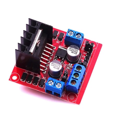 L298N Motor Sürücü ve 2 adet 3-6V DC Redüktörlü Motor + Tekerlek Seti