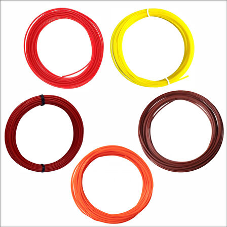 3D Kalem için Ateş Ve Toprak (Kırmızı,Bordo,Turuncu,Sarı,Kahverengi) PLA Filament Seti