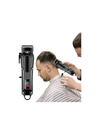 ✂️ Hk 750 Dijital Ekranlı Şarjlı Tıraş Makinesi | Profesyonel Saç Kesme, USB Girişli, Sessiz Motor
