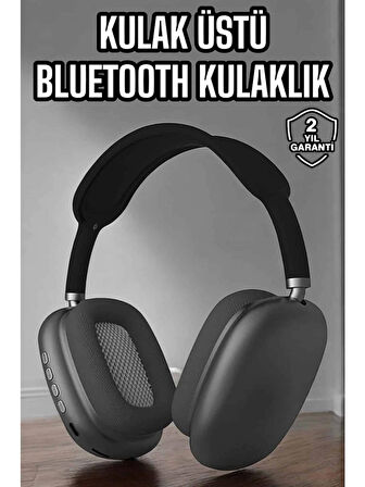 🎧 P9 Plus Kablosuz Kulak Üstü Bluetooth Kulaklık | Hi-Fi Ses Kalitesi, Mikrofonlu, Ayarlanabilir Tasarım, Siyah
