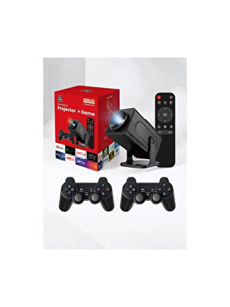 🎮 Projeksiyon Gamebox | Ultra Hd Projeksiyon + 2 Kablosuz Oyun Kolu + Dahili Oyunlar