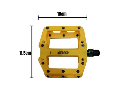 Evo Sarı Plastik Rulmanlı Platform Çivili Bisiklet Pedalı