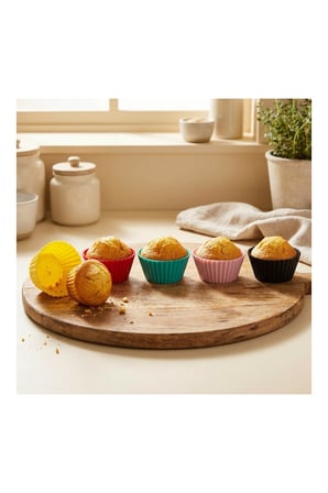 Pratik Evim Yumuşak Silikon Muffin Kalıbı 5'li