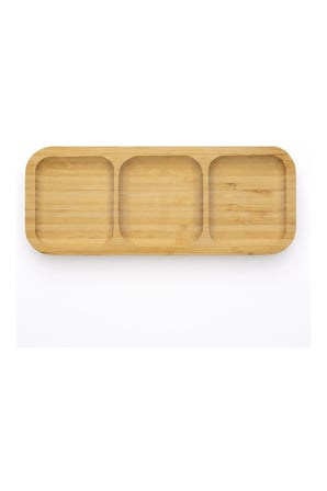 Pratik Evim Toprak Bambu Sunumluk 3 Bölmeli 24,5×10 cm