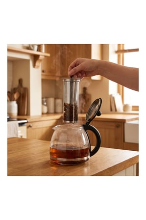 Pratik Evim Nordic Cam Çay Demliği 1500 ml Aile Boyu