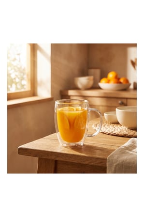 Pratik Evim Nordic Çift Cidarlı Cam Kupa Seti 400 ml