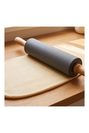 Pratik Evim Yumuşak Silikon Oklava 42 cm Bambu Sap