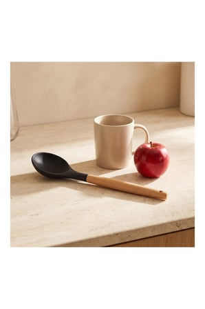 Pratik Evim Kömür Bambu Saplı Silikon Kaşık 32 cm
