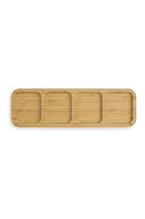 Pratik Evim Toprak Bambu Sunumluk 4 Bölmeli 33×10 cm