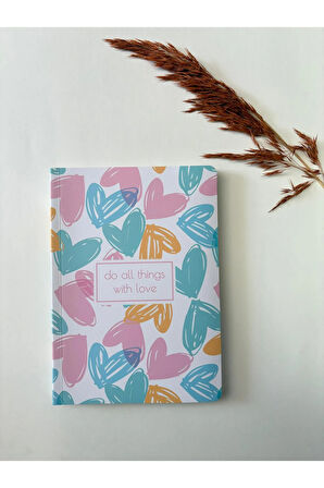 Atakids Lizy Karton Kapak Renkli Sayfalı Çizgili Defter – 128 Sayfa / 21x15 cm