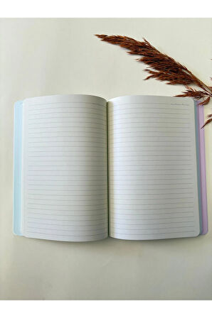 Atakids Lizy Karton Kapak Renkli Sayfalı Çizgili Defter – 128 Sayfa / 21x15 cm