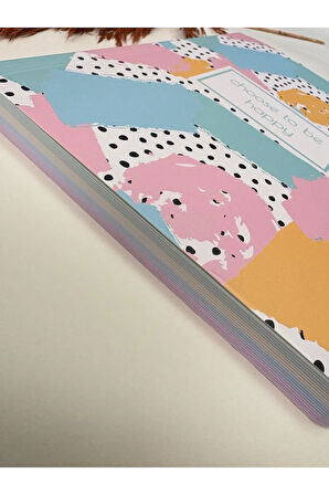 Atakids Lizy Karton Kapak Renkli Sayfalı Çizgili Defter – 128 Sayfa / 21x15 cm