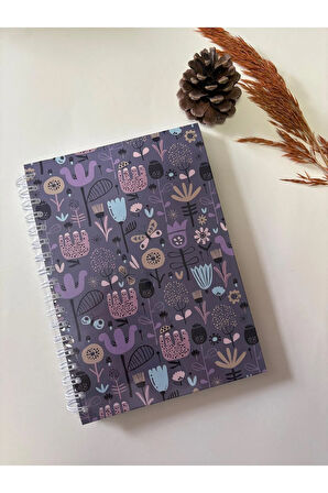 Atakids Lizy Spralli Sert Kapak Kareli Okul Not Defteri (17×24 cm, 120 yaprak)