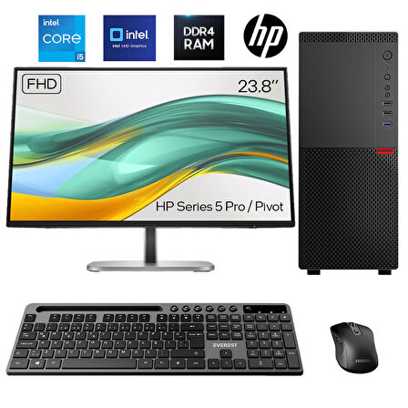 Turbox Tx6128 i5 12400 16GB DDR4 512GB SSD 23.8 IPS Pivot HP SERIES 5 PRO FHD Kurumsal Ofis Hazır Sistem