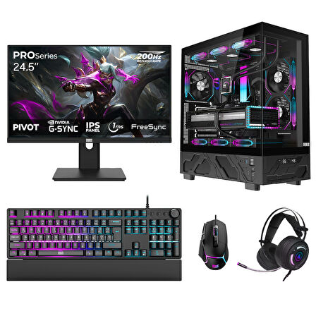 Dragos DRx7636 Ryzen 7 5700X 32GB 1TB NVMe 8GB RTX5060 24.5 İnç 200Hz 1ms Oyuncu Hazır Sistem