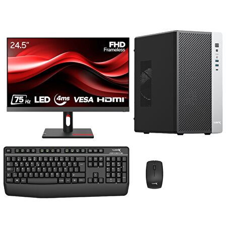 Turbox Tx8244 Ryzen 5 5500 32GB Ram 512GB SSD 2GB R5 230 24.5 inç Monitör Masaüstü Ofis Hazır Sistem