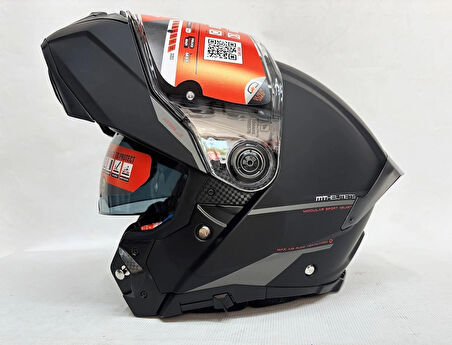 MT Atom 2 Sv A1 Mat Siyah Çene Açılır İç Güneş Vizörlü M