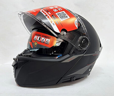 MT Atom 2 Sv A1 Mat Siyah Çene Açılır İç Güneş Vizörlü 2XL