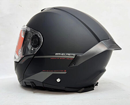 MT Atom 2 Sv A1 Mat Siyah Çene Açılır İç Güneş Vizörlü 2XL