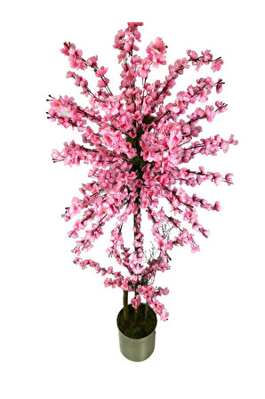 Atom Pembe Bahar Dalı 180 Cm 25x25 Metal Saksı