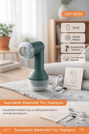 Taşınabilir Elektrikli Tüy Toplayıcı – Şarjlı Kıyafet Tüy Temizleme Makinesi