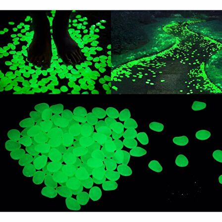 GECE PARLAYAN FOSFORLU ÇAKIL TAŞLARI DEKORATİF PLASTİK AKVARYUM SÜSÜ 50 ADET