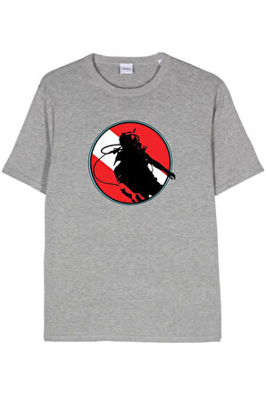 Baskılı Erkek Kadın Unisex Bisiklet Yaka Baskılı T-shirt Siyah tshirt tişört Diving Dalgıç Balıkadam